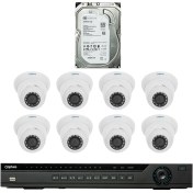 تصویر پکیج دوربین مداربسته کپچر مدل R2-IP8CHKIT با ۸ دوربین 