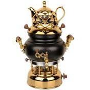 تصویر سماور گازی راشا مدل مدرن مشکی طلایی Rasha Modern Samovar-6L