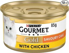 تصویر کنسرو گربه گورمت گلد طعم مرغ مدل کیکی 85 گرم Gourmet Gold Savoury Cake Chicken 85g