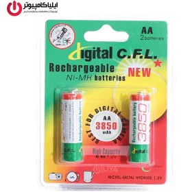 تصویر باتری قلمی Alkalain برند Digital C.F.L بسته 2 عددی با ظرفیت 3850mAh 