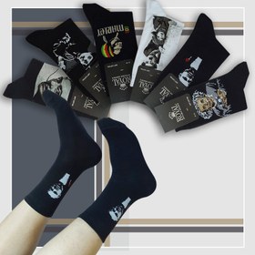 تصویر جوراب مردانه ساقدار طرح شخصیت‌های جهانی - انیشتین Men's socks designed by global personalities