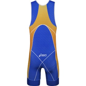 تصویر دوبنده کشتی آسیکس روسی آبی Wrestling singlet rus blue