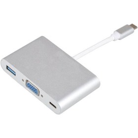 تصویر مبدل USB Type-C به USB 3.0/VGA مدل MN 