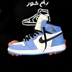 تصویر کتونی جردن۱ آبی Air Jordan 1 High University Blue 