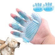 تصویر دستکش ماساژور و مو جمع کن سگ و گربه 
