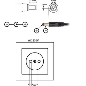 تصویر آداپتور 5 ولت 2 آمپر 5V-2A 5V 2A ADAPTOR