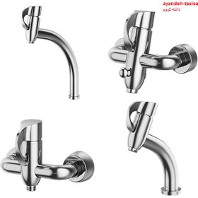 تصویر ست شیرآلات شودر مدل دانته - کروم Shouder Set Faucet Danteh Model