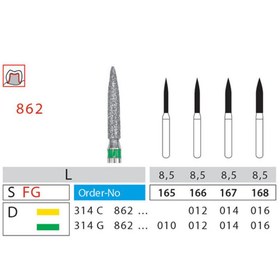 تصویر فرز شعله شمعی الماسه توربین پرونیکس (کد862) - 010 زرد 