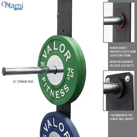 تصویر رک صفحه هالتر دیواری 3 شاخه 3branch wall barbell plate rack NS6012 