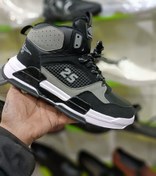 تصویر فروش هیجان انگیز کفش کتونی اسپرت پسرانه1 مدل جردن 25 ساقدار رنگ مشکی طوسی بادوام و مقاوم کد 2104 - 41 