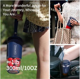 تصویر Portable Blender Cordless Personal Blender Juicer Mini Mixer Waterproof Smoothie Blender With USB Rechargeable BPA Free Tritan 300ml 