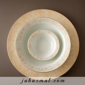 تصویر سرویس چینی زرین 6 نفره غذاخوری گلدن رز (28 پارچه) Zarin Iran ItaliaF Rose-Garden 28 Pieces Porcelain Dinnerware Set