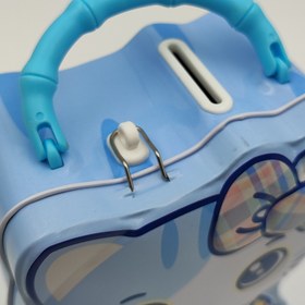 تصویر قلک فلزی گربه نشسته آبی 274 