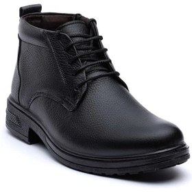 تصویر پوتین چرم مردانه کارا رویه چرم طبیعی زیره تزریق آستر صنعتی - قهوه ای / 44 