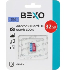 تصویر قیمت رم میکرو 32 گیگ BEXO U3 90MB 600X C10 با گارانتی آواتک 