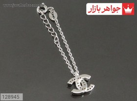 تصویر آویز ساعت نقره طرح شنل کد 128945 