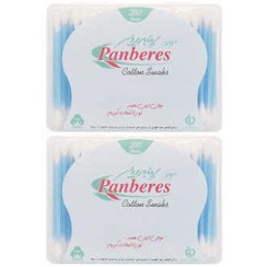 تصویر گوش پاک کن کتابی پنبه ریز بسته 200 تایی مجموعه 2 عددی 