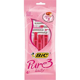 تصویر خودتراش بیک مدل pure 3 بسته4 عددی Bic pure3 Pack of 6