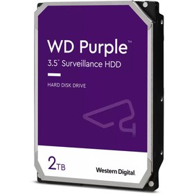 تصویر هارد دیسک اینترنال وسترن دیجیتال سری بنفش مدل Purple ظرفیت 2 ترابایت استوک Western Digital Purple Internal Hard Disk 2TB Stock