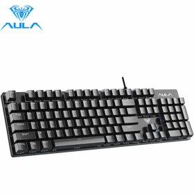 تصویر کیبورد سیمی مکانیکال گیمینگ آولا مدل AULA S2022 AULA S 2022 Black Mechanical Gaming Keyboard Blue Switch Full Size USB Wired Computers Keyboard