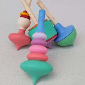 تصویر فرفره چوبی رنگی 113 