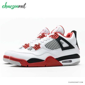 تصویر کفش اسپرت زنانه و مردانه مدل ایر جردن 4 (Nike Air Jordan4) سفید white gray air jordan 4