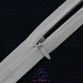 تصویر زیپ 20 سانت مخفی سفید (کتان) 