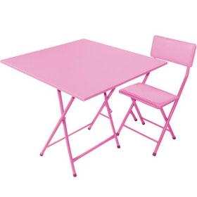 تصویر میز و صندلی اداری میزیمو مدل تاشو ابعاد 70*70 (مدل پایه رنگی) 