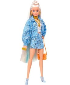 تصویر عروسک باربی اکسترا با دستمال سر بلوند برند mattel Barbie Extra Doll with Bandana Blonde