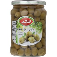 تصویر زیتون شور سبز ریز سحر – 640 گرم 