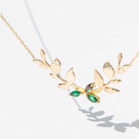 تصویر گردنبند دو برگ زیتون 