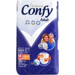 تصویر کانفی پوشک شورتی بزرگسال سایز متوسط 26 عددی Confy Adult Diaper Shorts Medium Size 26 Pcs