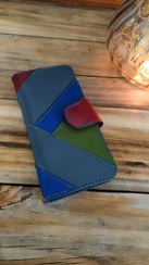 تصویر کیف پول کتی چرمی،کیف پول زنانه،کیف پول تکه دوزی چرمی 