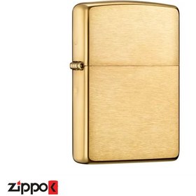 تصویر فندک زیپو مدل Zippo Brush finish brass کد 204 Zippo Brush finish brass Lighter