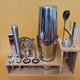 تصویر ست 17 تیکه بار سرد استیلی bartender Silver Kit 