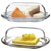 تصویر کاسه 2 تکه شیشه پایه کره پنیر انبار و ظرف ارائه پاشاباغچه Paşabahçe 