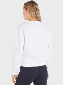 تصویر سویشرت یقه گرد با لوگو برند Tommy Hilfiger Crew Neck Logo Sweatshirt