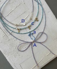 تصویر گردنبند منجوقی آبی 