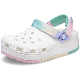 تصویر صندل کراکس سفید سبز صورتی Crocs Classic Hiker Clog White Green Pink 