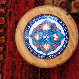 تصویر آینه جیبی میناکاری چوبی 