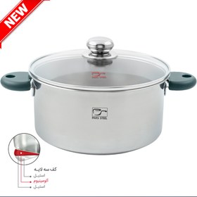 تصویر سرویس قابلمه پارس استیل مدل رایکا کف سه لایه (5 پارچه) Parssteel Cookware-Set 5 Pcs Raika Model