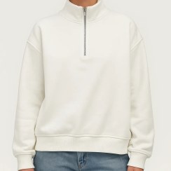 تصویر دورس نیم زیپ زنانه سفید 