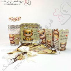 تصویر تم تولد تدی پک 10 نفره 