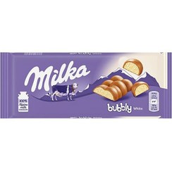 تصویر میلکا بابلی شکلات سفید MILKA Bubbly White Chocolate 95g