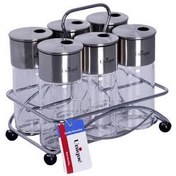 تصویر ست ادویه 6عددی استیل- مستطیل UN-1626