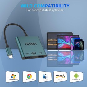 تصویر تبدیل USB-C به HDMI اونتن مدل Onten-9175K 