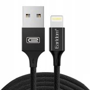 تصویر کابل کنفی یو اس بی به لایتنینگ یک متری ارلدام مدل EC-015I شیشه ای 