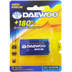 تصویر باتری 9V کتابی Super Alkaline برند DAEWOO کارتی 