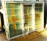 تصویر پنجره پی وی سی 150*200 - معمولی با شیشه دوجداره دکوراتیو upvc