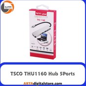 تصویر هاب تایپ سی تسکو Type-C Hub 5Ports TSCO THU1160 Silver 